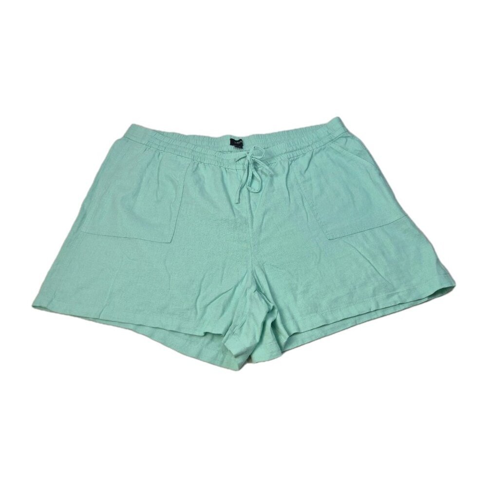 J.Crew Women's linen blend drawstring Shorts Size XXL Green Mint (54)